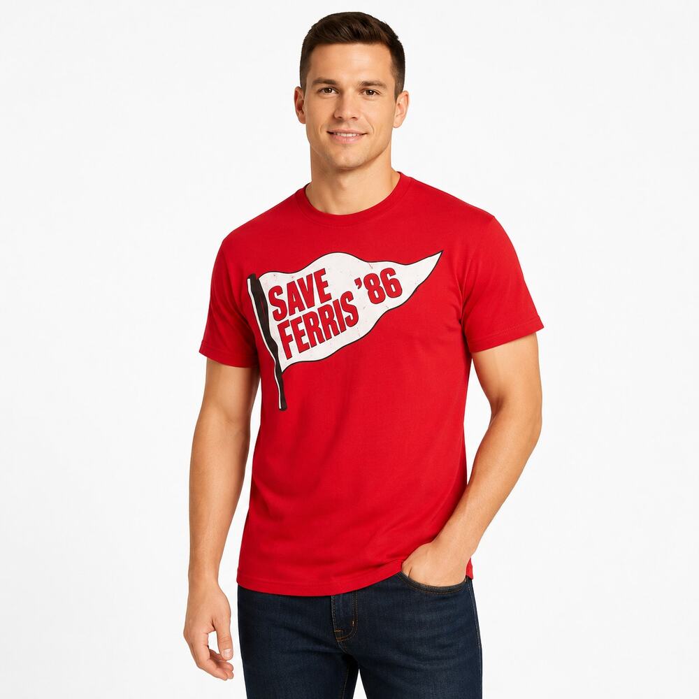 Ferris Bueller’s Day Off Men’s Small Red Save Ferris ’86 Graphic T-Shirt
